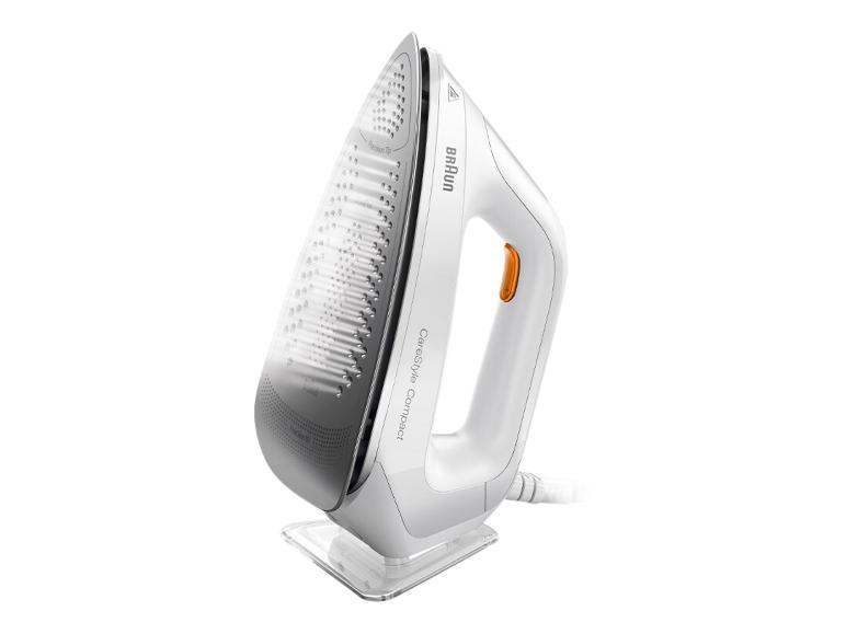 Braun CareStyle Compact strijkijzer in wit en grijs.