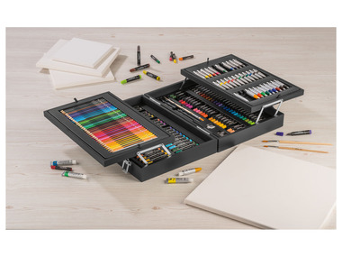 crelando® Houten tekenkoffer, 174-delig