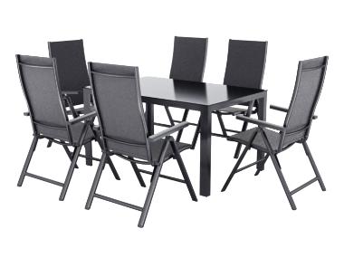 LIVARNO home Ensemble de jardin Houston/Toronto : table de jardin avec 6 chaises à haut dossier