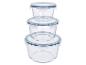 SILVERCREST® Set de boîtes de conservation en verre, 3 pièces (lot rond de 3)