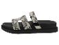 Zwart-witte sandalen met slangenprint
