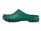 Sabots en caoutchouc verts avec semelle bleue