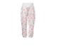 Witte kinderjoggingbroek met kleurrijk bloemen- en hartenpatroon