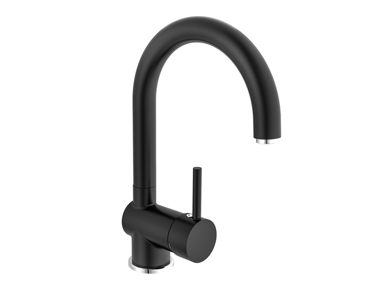 Robinet de cuisine noir avec bec haut