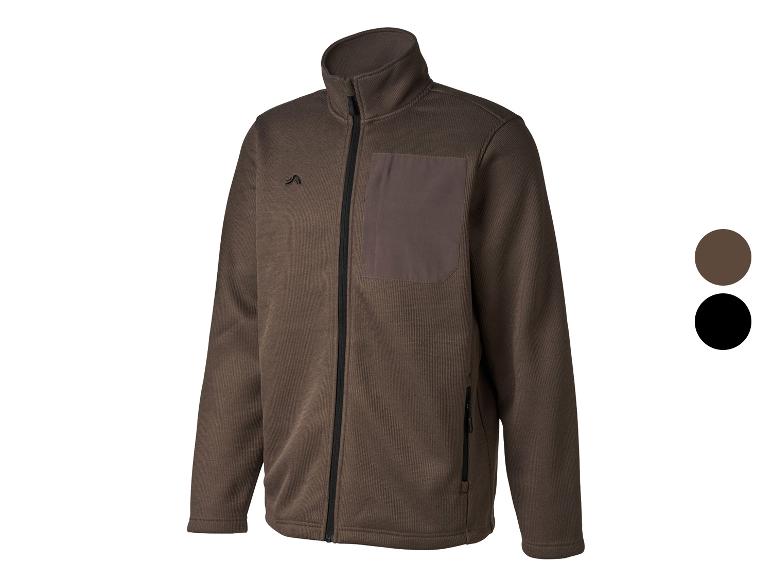 Veste polaire marron pour homme avec poche poitrine et fermeture éclair noire