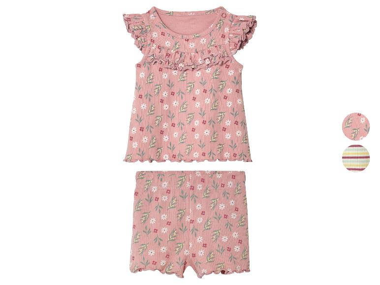Baby set: top en short, roze bloemenprint