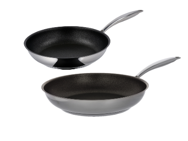 SILVERCREST® Ensemble de 2 poêles en acier inoxydable, Ø 24 cm et Ø 28 cm