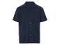 Donkerblauw heren overhemd, korte mouwen, casual stijl.