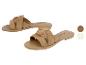 Sandales Esmola beige en daim, style croisé.