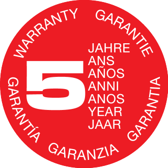 Sceau de garantie de 5 ans en plusieurs langues