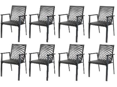Lot de 8 chaises de jardin en aluminium LIVARNO home