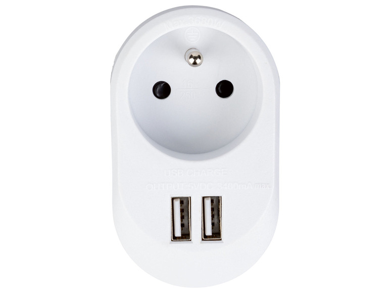 Ga naar volledige schermweergave: LIVARNO home USB-adapter voor stopcontact - afbeelding 1