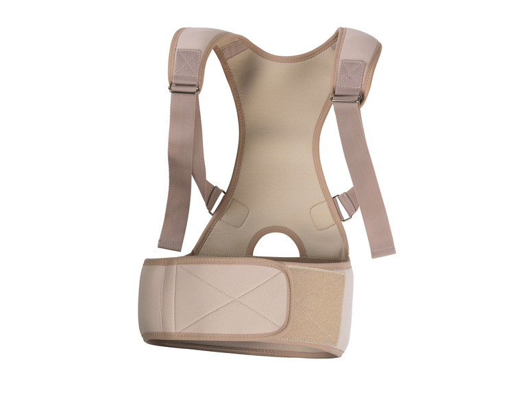 Un support dorsal beige avec des bretelles.