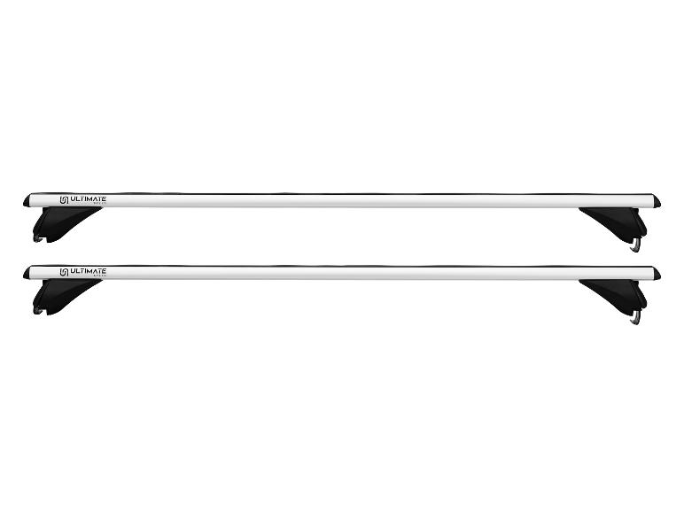 Twee Ultimate Speed dakdragers van aluminium voor auto's.