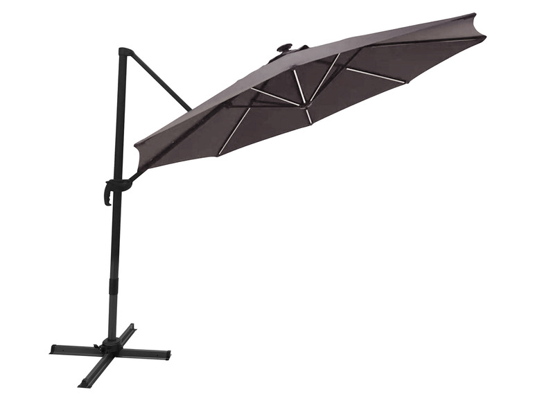 Aller en mode plein écran Parasol flottant avec éclairage LED Ø 300 cm anthracite LIVARNO home - Photo 3