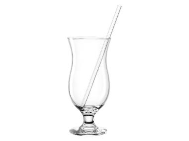 LEONARDO Verres à cocktail et pailles en verre, 4 pièces