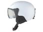 Witte skihelm met vizier