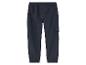 Pantalon cargo bleu marine avec ceinture élastique.