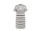 Robe midi rayée blanche et noire à manches courtes