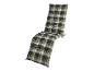 Coussin de chaise longue à motif écossais vert, gris et blanc
