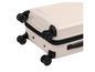 Beige koffer met vier wielen