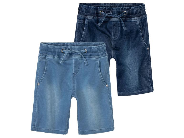 Ga naar volledige schermweergave: pepperts!® Set van 2 sweat-denim bermuda’s van een katoenmix - afbeelding 2