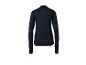Maillot de sport à manches longues bleu foncé pour femme avec points réfléchissants au dos