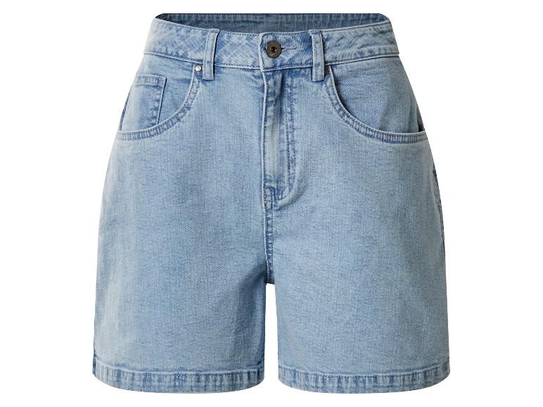 Short en jean taille haute bleu clair pour femme