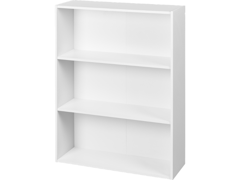 Étagère blanche avec trois étagères vides
