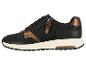 Zwarte en bronzen dames sneaker met zijrits en witte zool