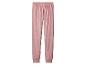 Roze pluche joggingbroek met elastische tailleband en enkelboorden.
