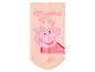 Chaussette rose avec un motif de cochon et le texte « Peppa Pig ».