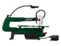 Een groene Parkside PDS 120 B3 decoupeerzaag met voetpedaal.