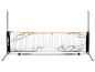 Filet de badminton portable avec cadre noir et bord supérieur orange
