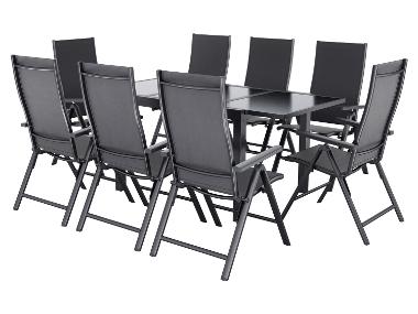 LIVARNO® Ensemble de jardin »Houston / Toronto« : Table extensible avec 8 fauteuils à haut dossier