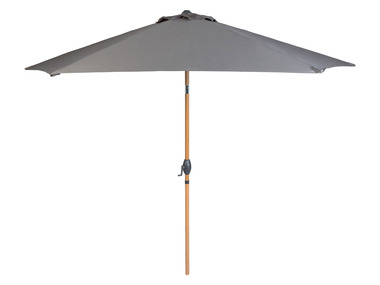 LIVARNO home Parasol met slinger, aluminium, houtlook, 3 m, antraciet