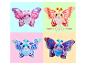 Quatre papillons en peluche de 30 cm.