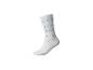 Chaussette blanche avec lettres bleues D E F, K L M, R S T, X Y Z