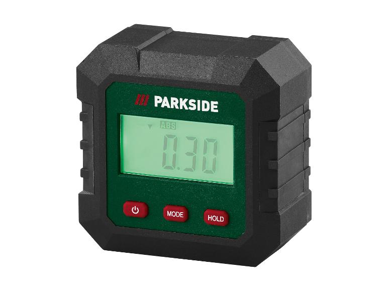 Parkside digitale waterpas met scherm en rode knoppen