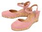Roze sleehak sandalen met kurk-effect zool en gespsluiting