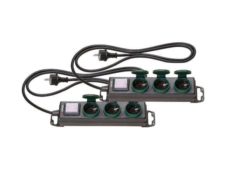 Deux multiprises Parkside : prises vertes, interrupteur.