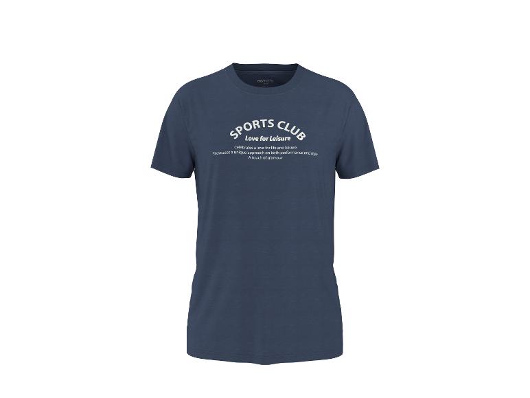 T-shirt bleu avec imprimé blanc
