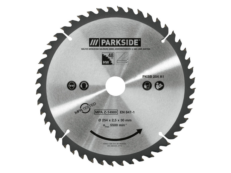 Aller en mode plein écran PARKSIDE® Lame de scie circulaire 254 x 2,5/3,2 x 30 mm - Photo 2