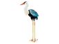 Blauw-witte reiger tuindecoratie met lange gele poten