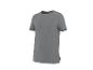T-shirt gris à manches courtes avec un petit détail sur la manche et l'ourlet.