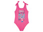 Un maillot de bain rose avec un imprimé Barbie, 'Save the Mermaids'.