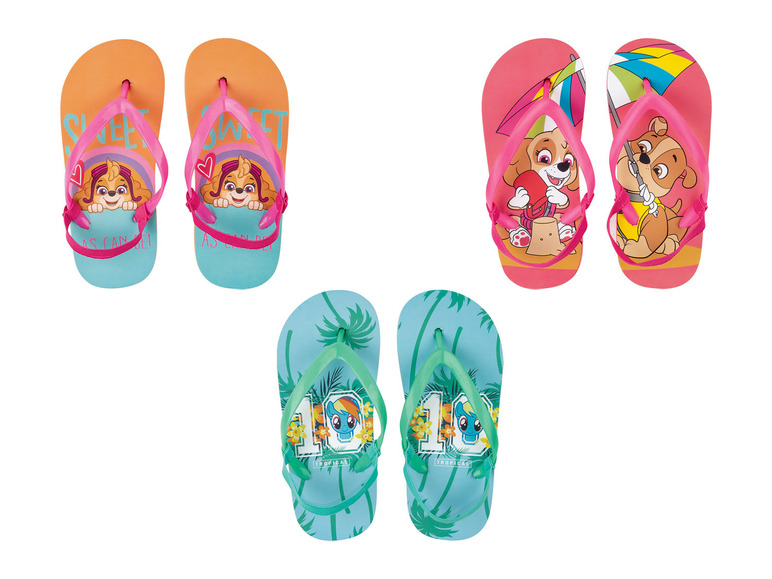 Ga naar volledige schermweergave: Teenslippers met print - afbeelding 1