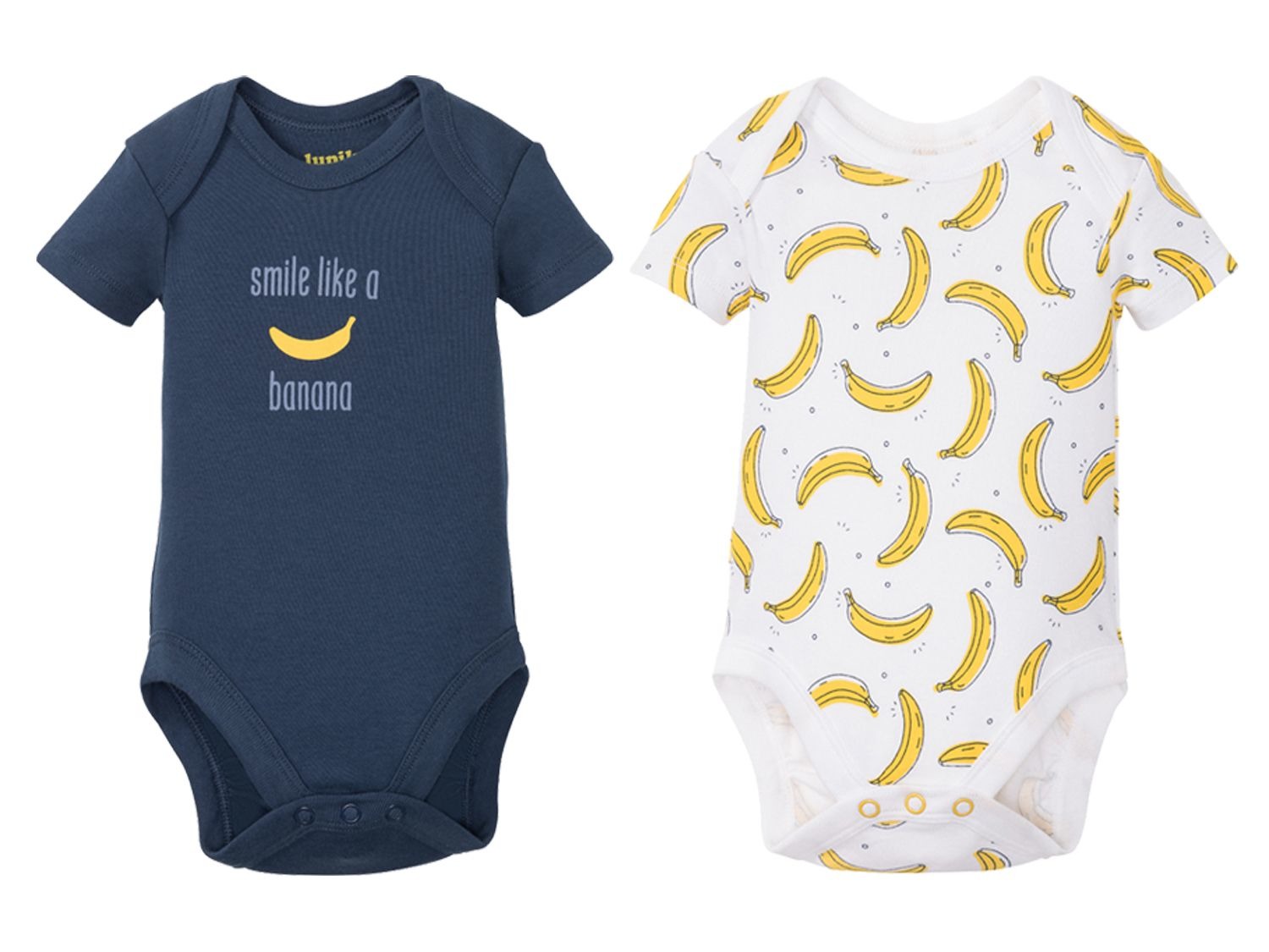 Lupilu Set De 2 Bodies A Manches Courtes Bebe Avec Boutonniere Coton Lidl Be