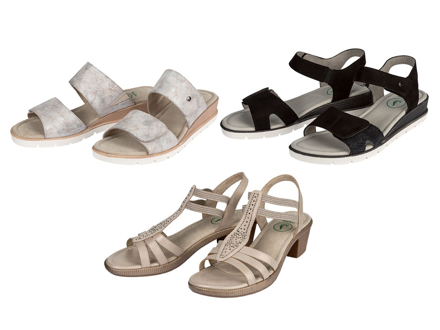 ESMARA® Sandales confort pour femmes, semelle Footflex…