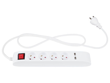 SILVERCREST® Stekkerdoos met USB-poorten, 4 stopcontacten